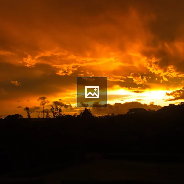 Costa Rica sunset in Monteverde rainforest