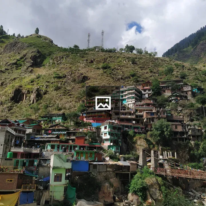 Houses along hillside slopes