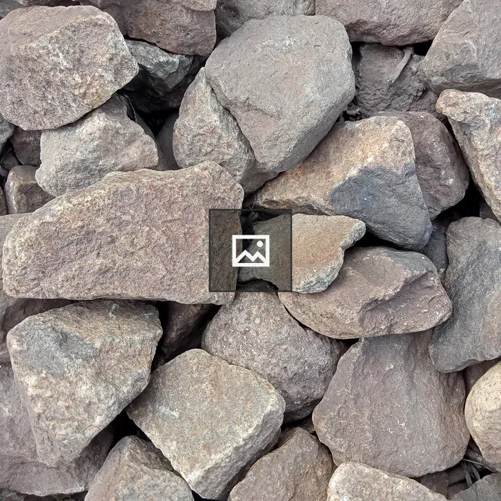 Pile of gray rocks up close