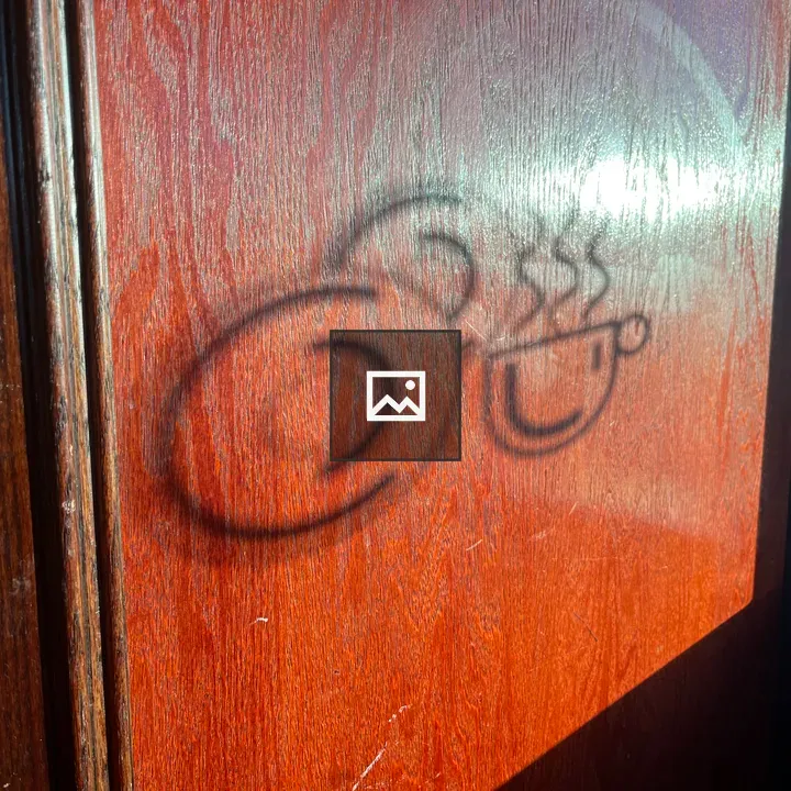 Shadow of a coffee shop logo