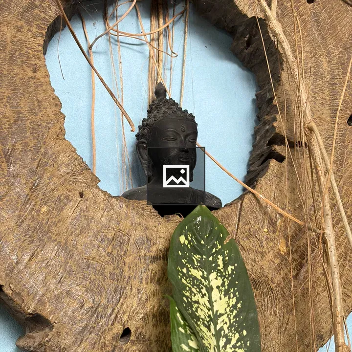 Buddha Head in Wooden Frame