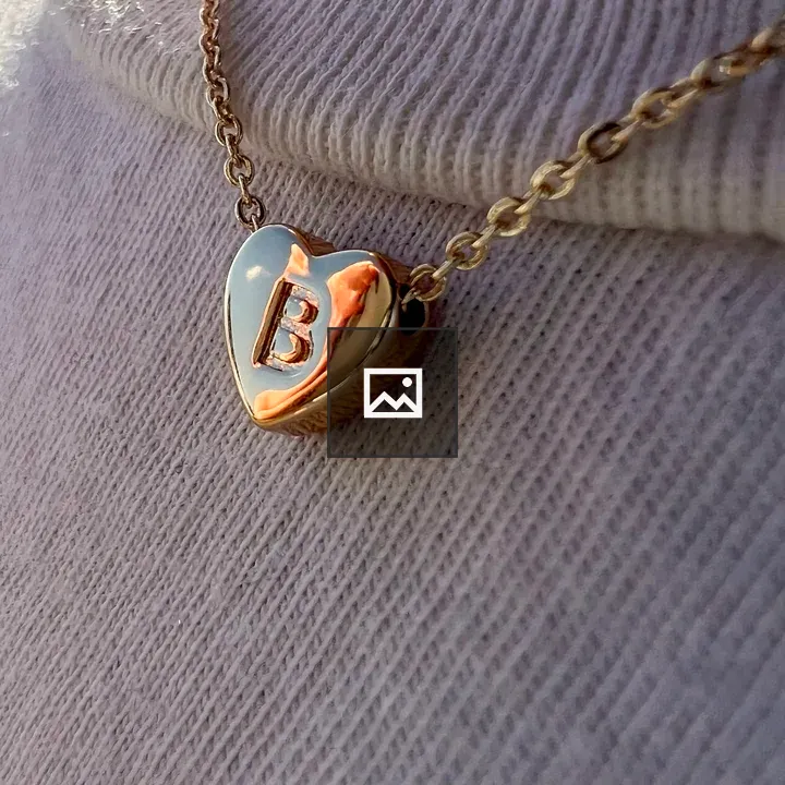 Necklace with a B charm