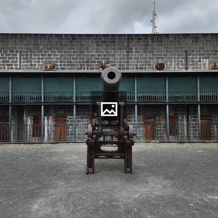 Lone rusted Canon in fort