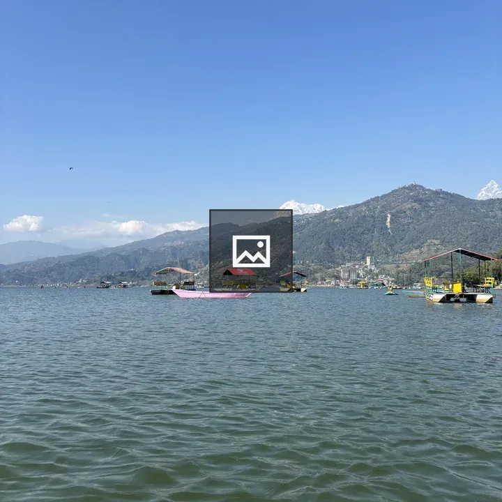 Boats with Colorful Canopies on Calm Water
