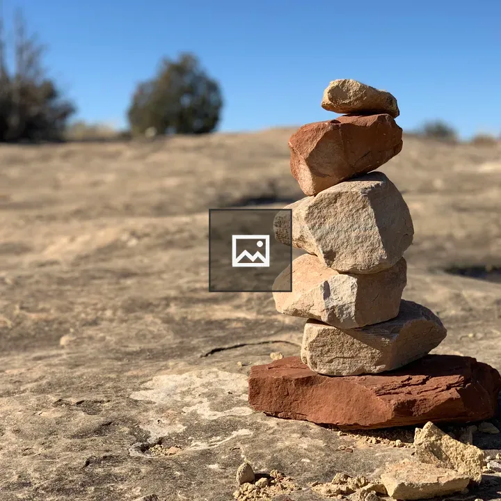 Stacked rock cairn