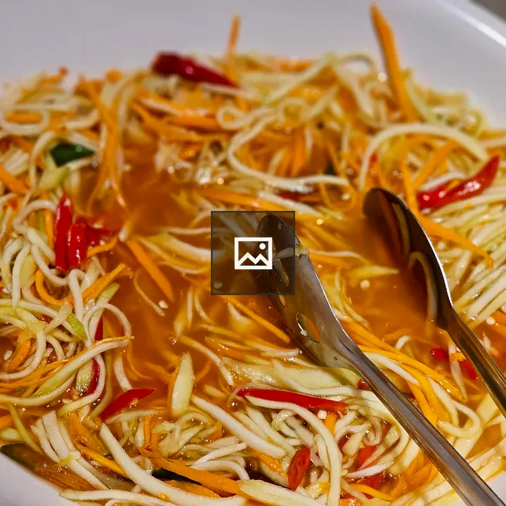Bowl of noodle salad with vegetables