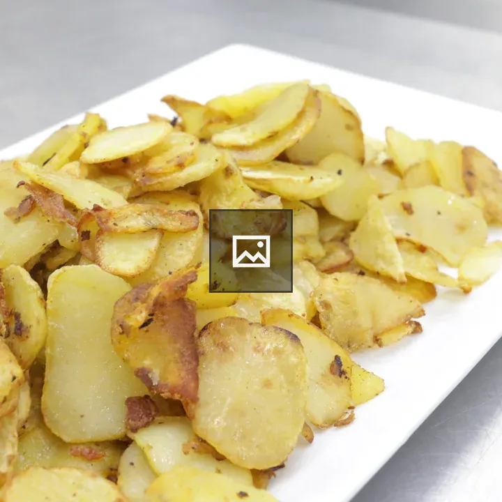 Plate of fried potato slices