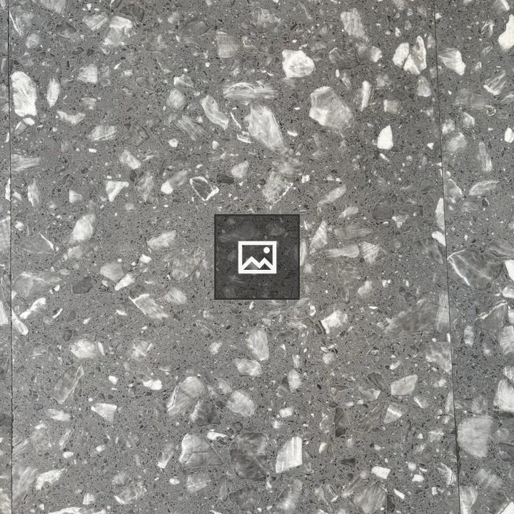 Polished terrazzo flooring close-up