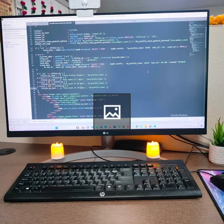 Code on screen workspace