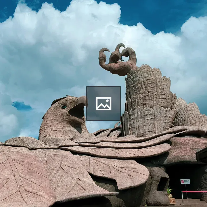 View of Jatayu Earth Centre bird sculpture