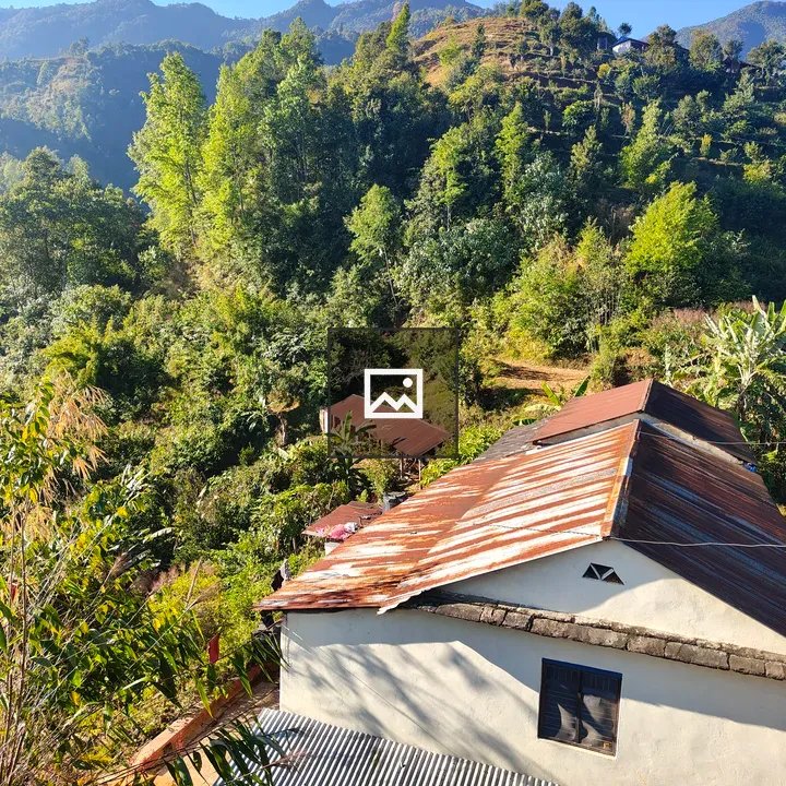 Mountain landscape with cottages