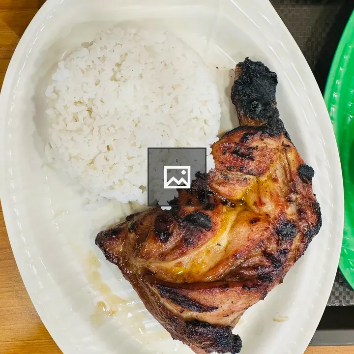 Plate of rice and chicken
