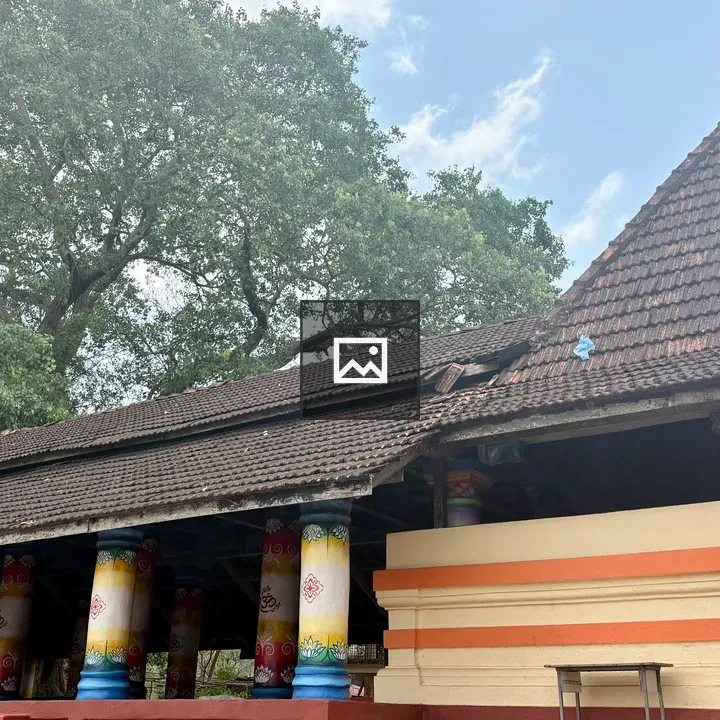 Traditional temple with painted pillars