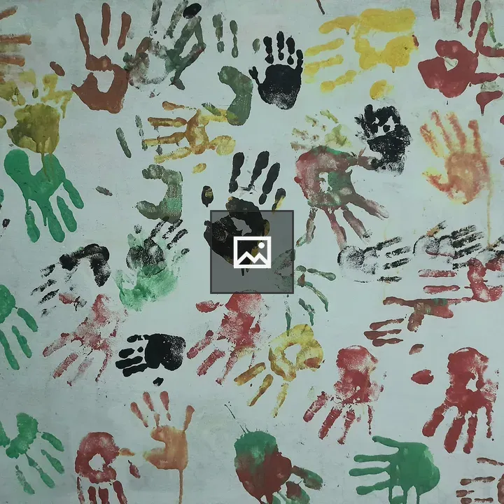 Handprint wall collage