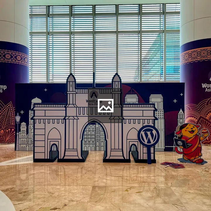 Gateway of India backdrop at WordCamp Asia 2026