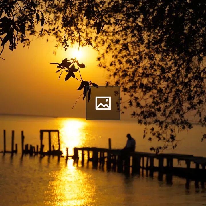 Silhouetted Palm Trees at Sunset