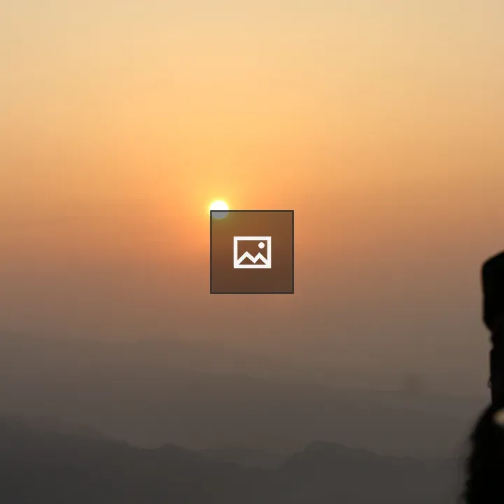 Sunrise over hazy sky
