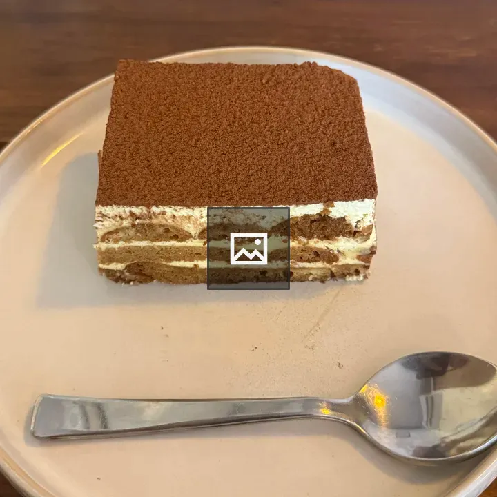 Slice of tiramisu on plate