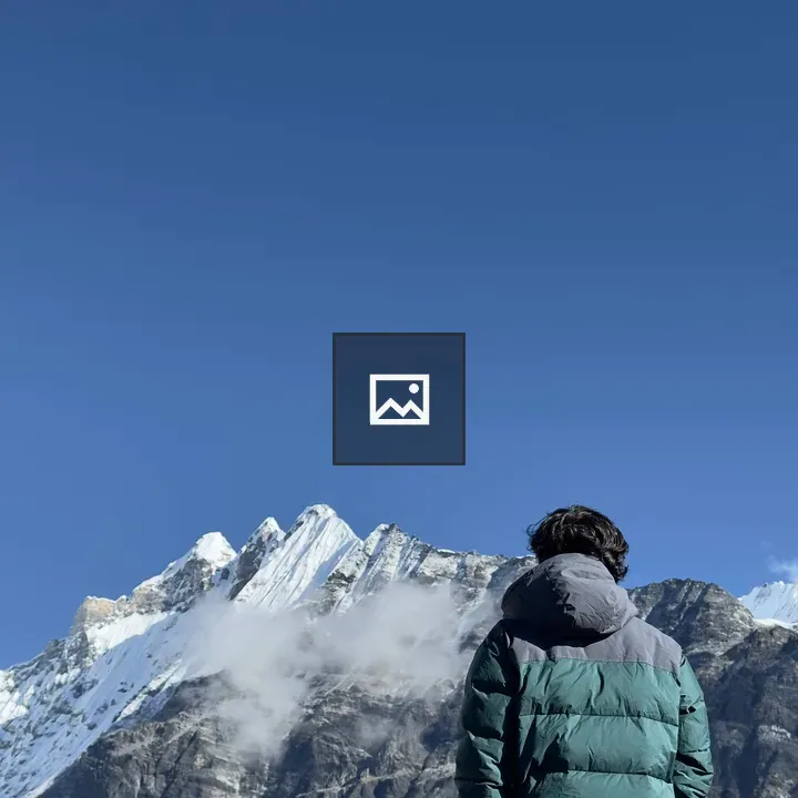 Man Looking at Langtang Lirung