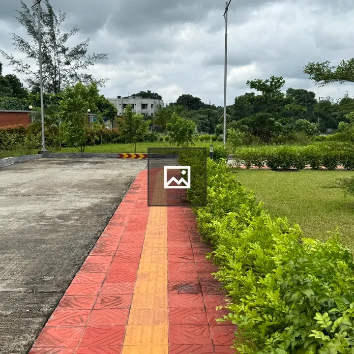 Pathway through landscaped garden