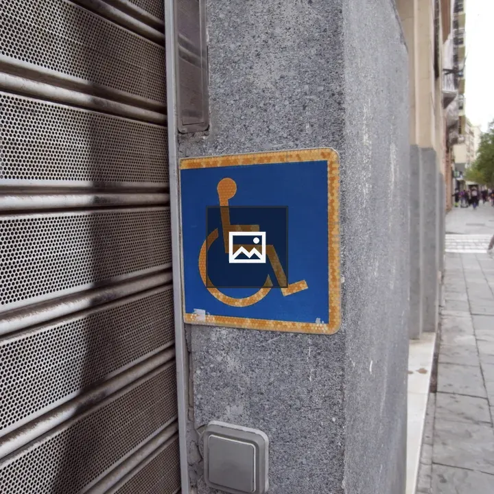 Weathered accessibility sign