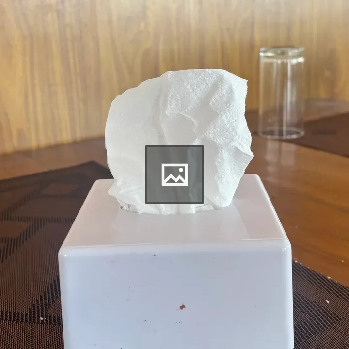Tissue Box on Brown Table