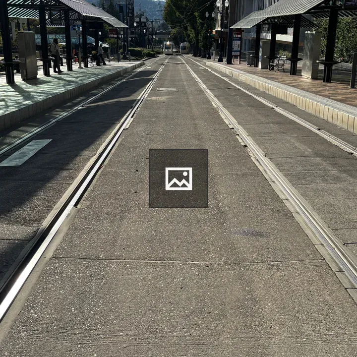 Train tracks in a city