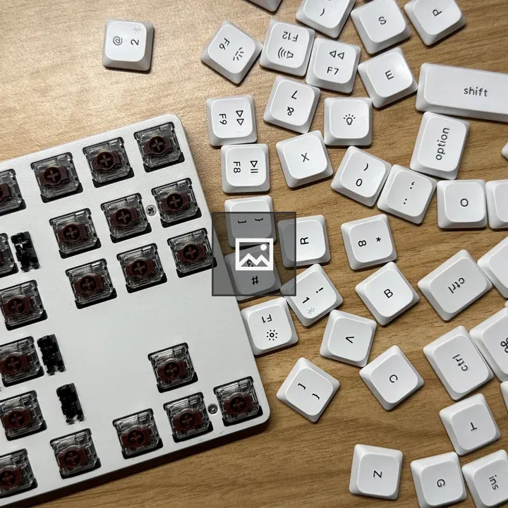 Low-profile keyboard with switches removed