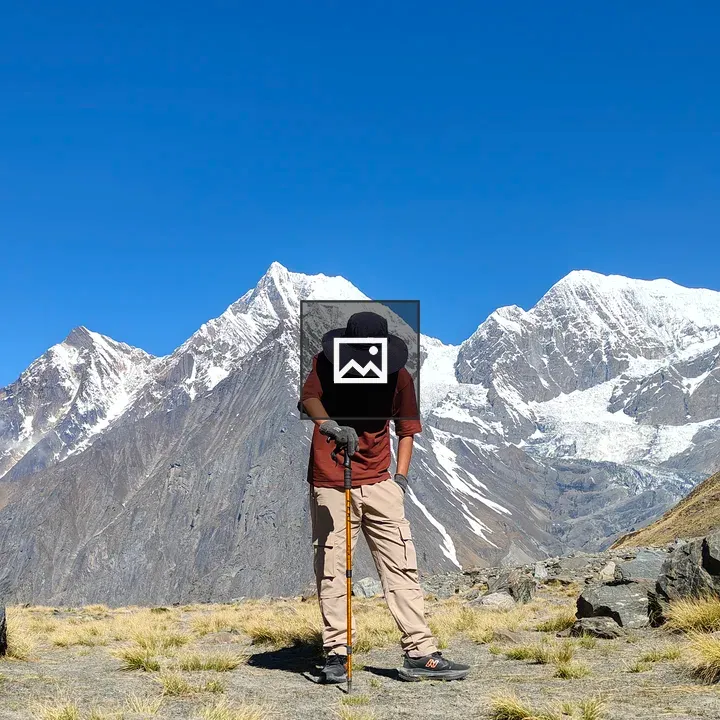 Hiker on Rocky Terrain
