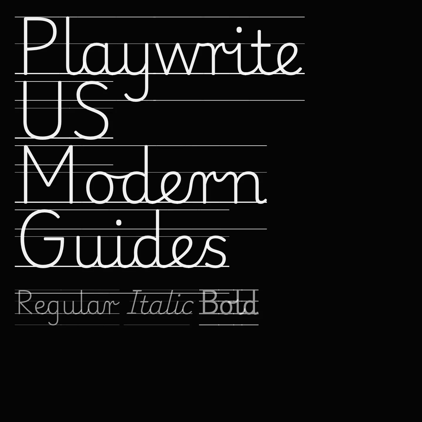 Playwrite US Modern Guides