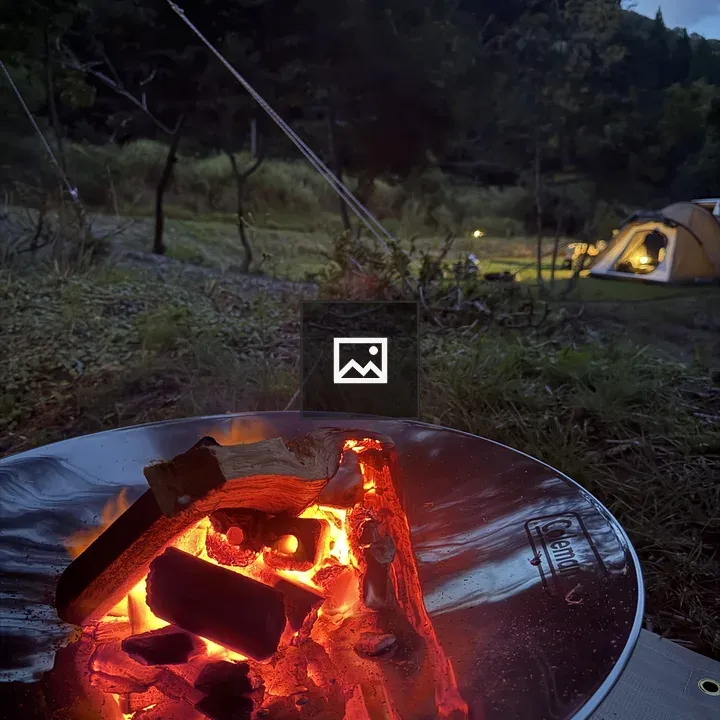 Campfire with Tent in Camp Scene