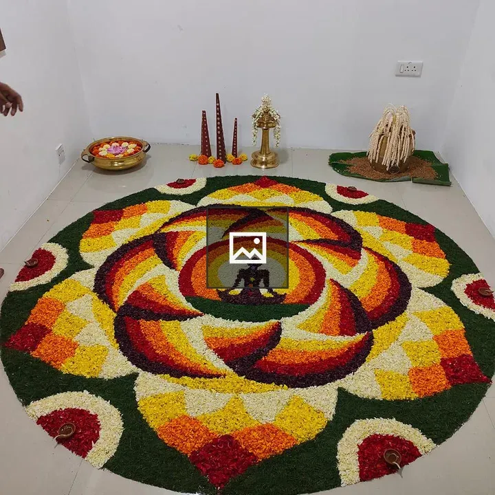 Onam Pookkalam Floor Arrangement