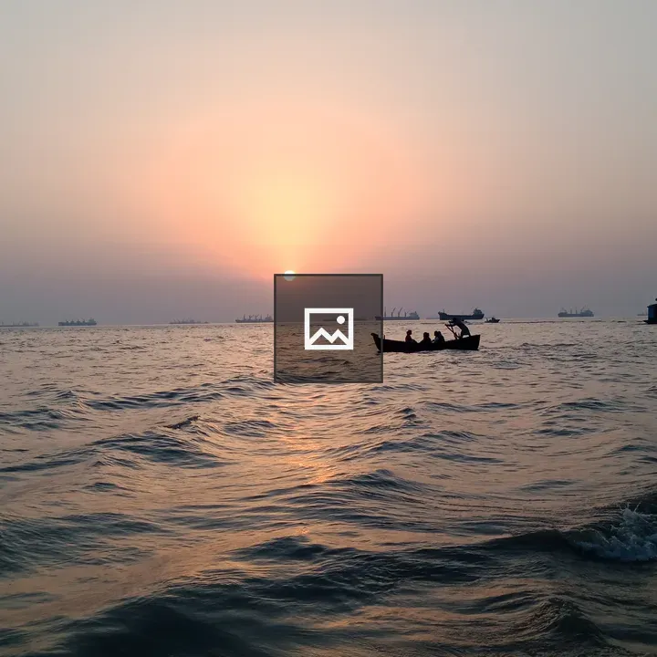Sunset Seascape with Boats
