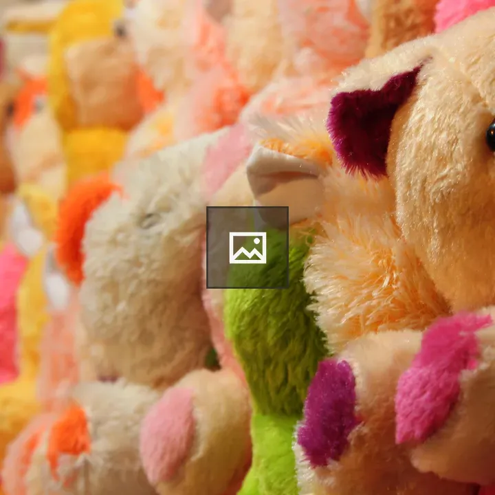 Colourful Teddy Bears in a Row