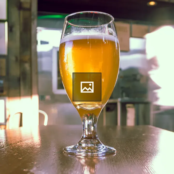 Tulip glass of hazy beer