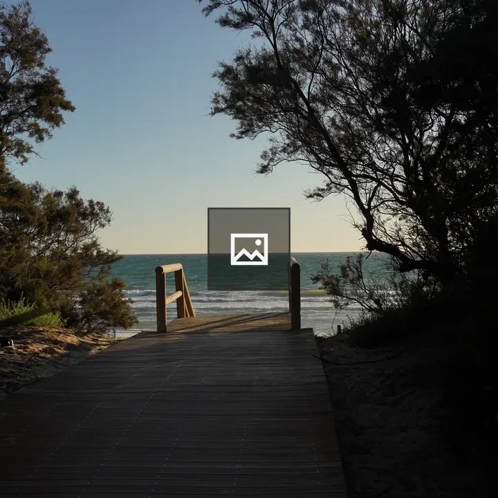 Wooden Path to Beach Stairs