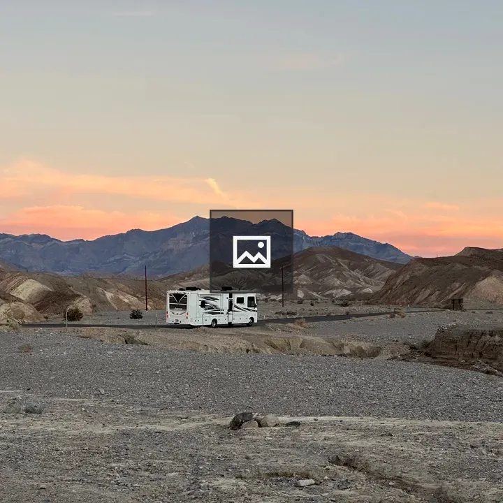 White motorhome in Death Valley