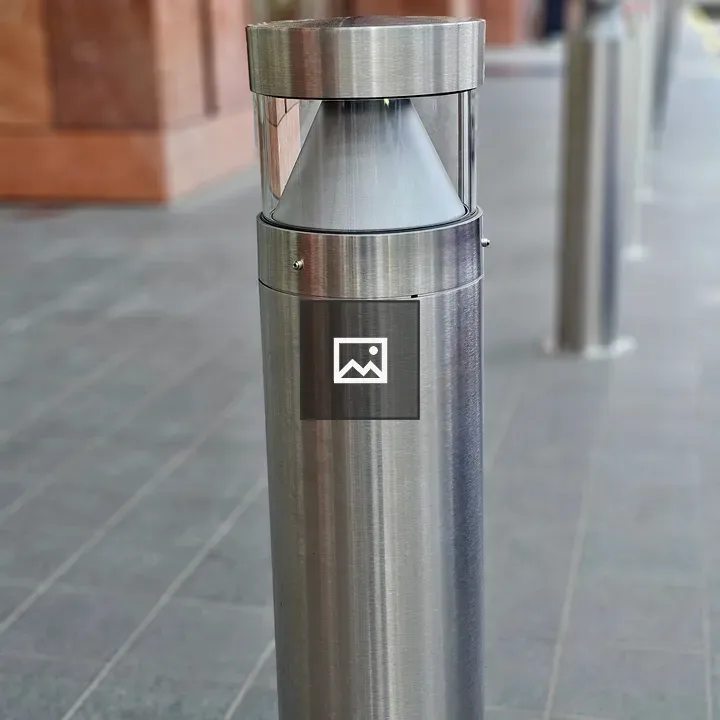 Modern outdoor lamp on walkway