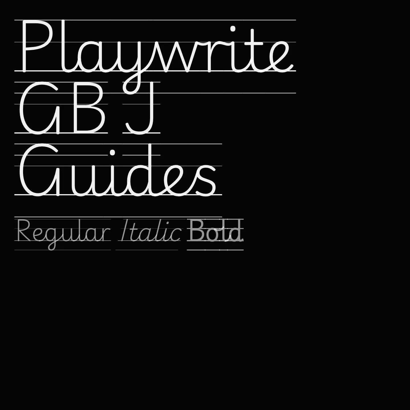 Playwrite GB J Guides