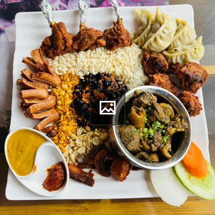 Plate of assorted non-veg items