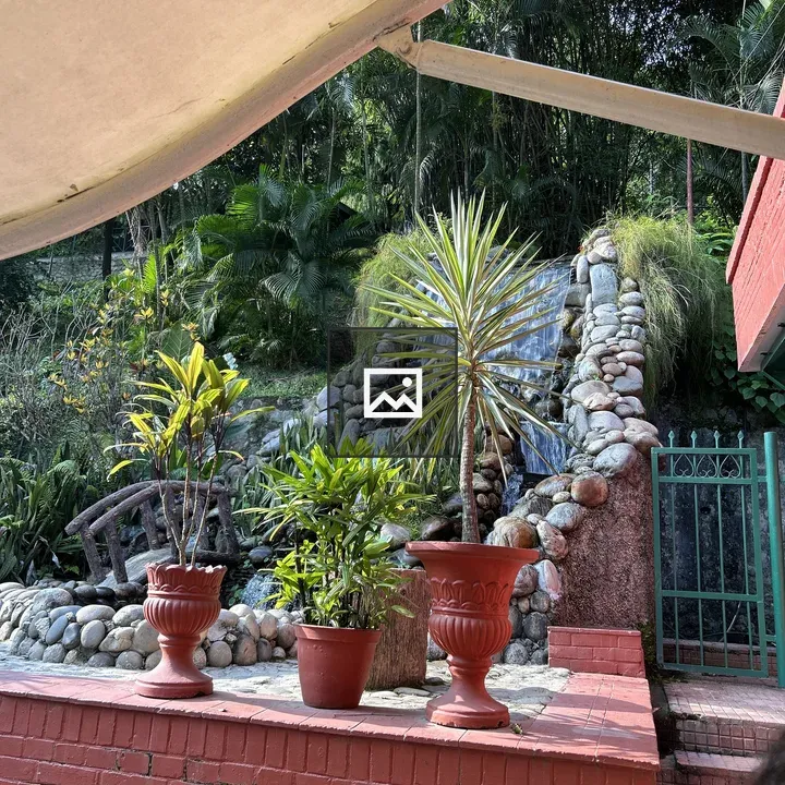 Cascading Waterfall in Garden