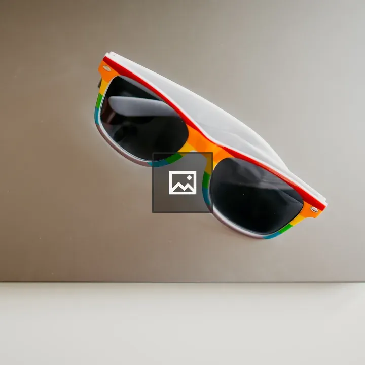 Pride Rainbow Sunglasses on Laptop
