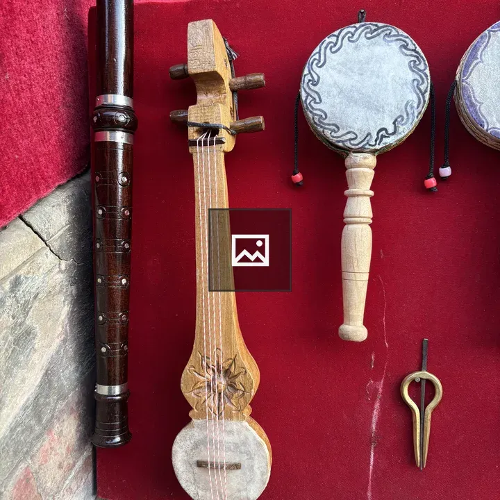 Close-up of traditional musical instruments
