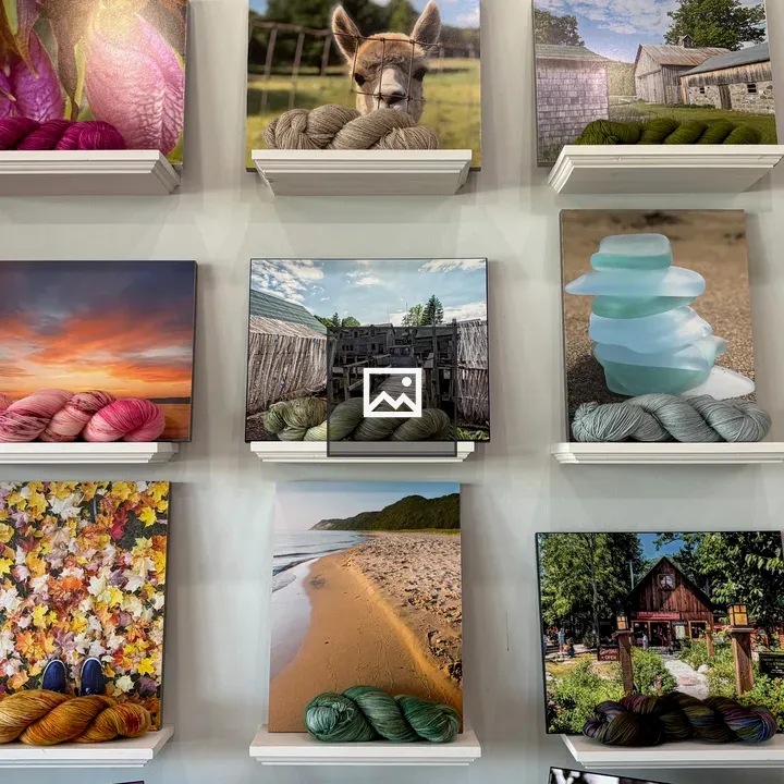 Grid of Photos with Yarn Under Each