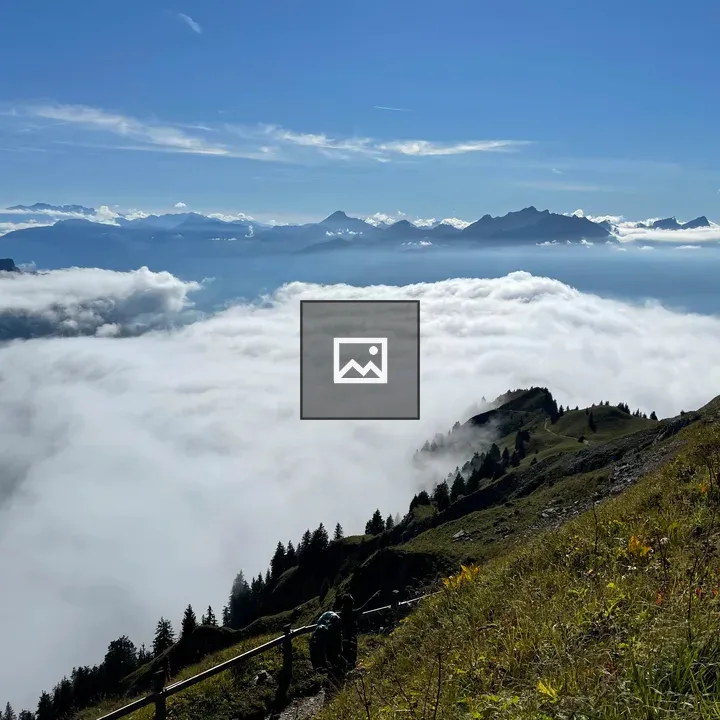 Mountain landscape with clouds