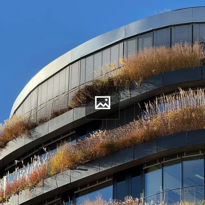 Modern building with curved roof