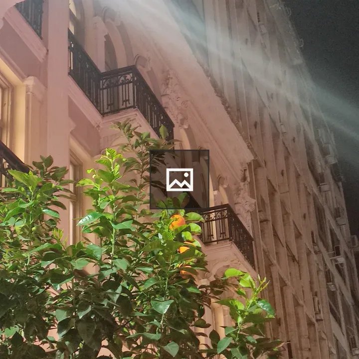 Neoclassical building front with clementine tree