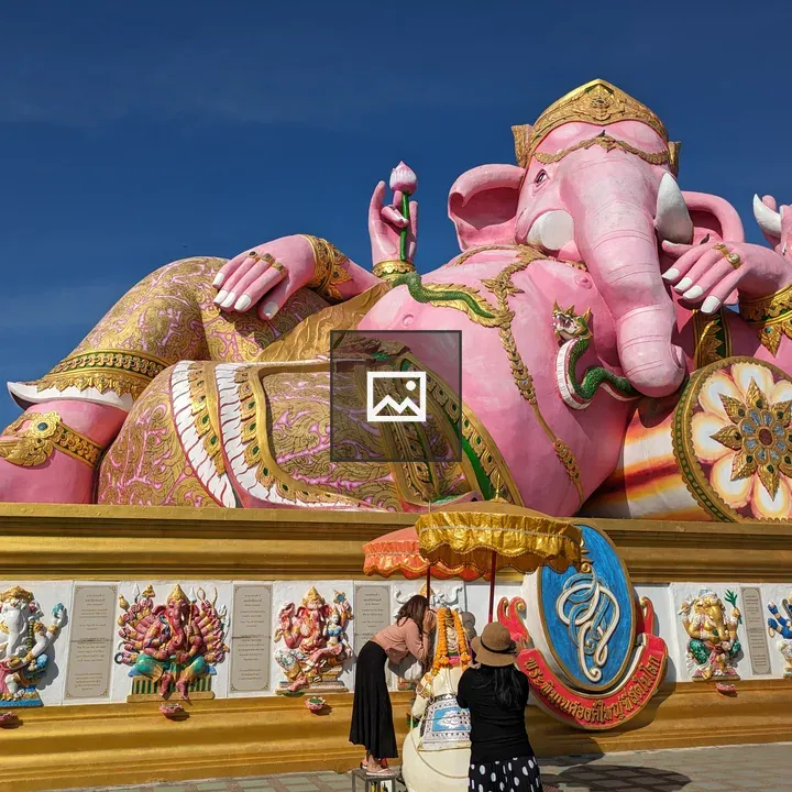 Ganesha statue with gold details