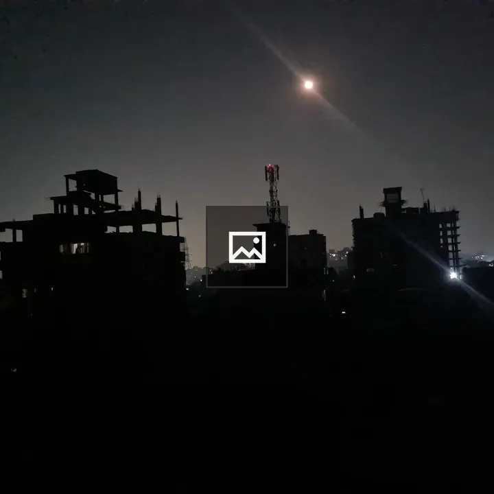 Mid night Moon over Skyline