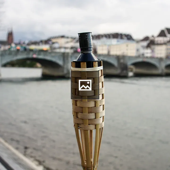 Bamboo Torch with River Scene